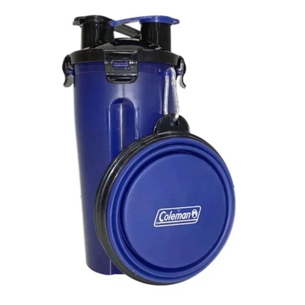 Coleman - 3-In-1 Food, Water, and 2‎ Travel Dog/Cat Bowls Blue NWT